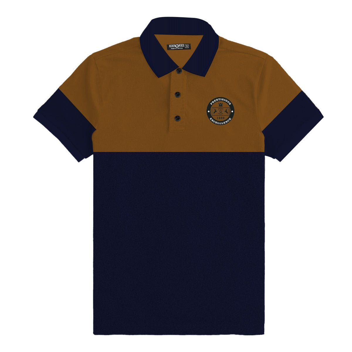 Signature Emb Luxury Panel Polo - Mustered Navy