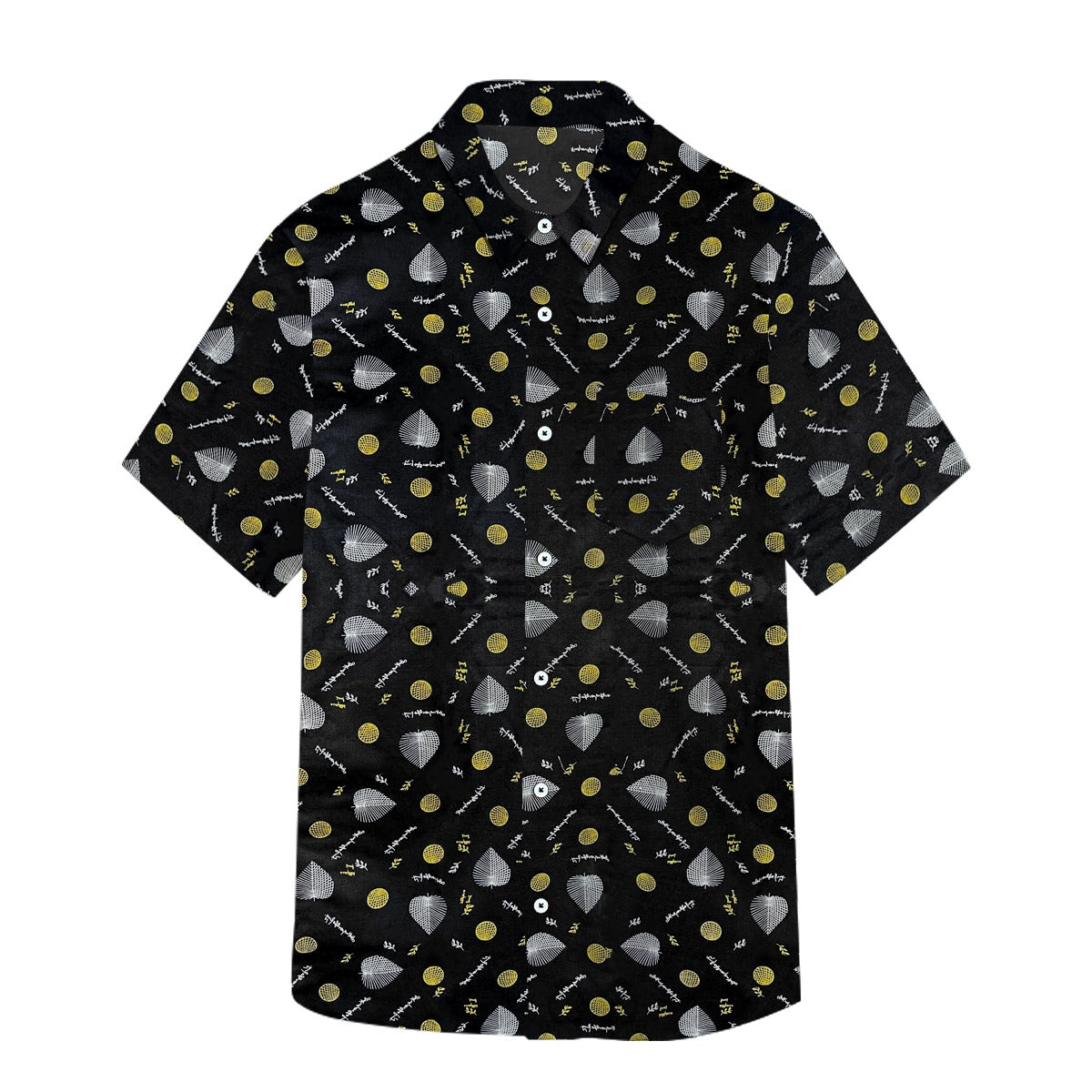 Men's All Over Cotton Half Sleeves Casual Shirt - Black