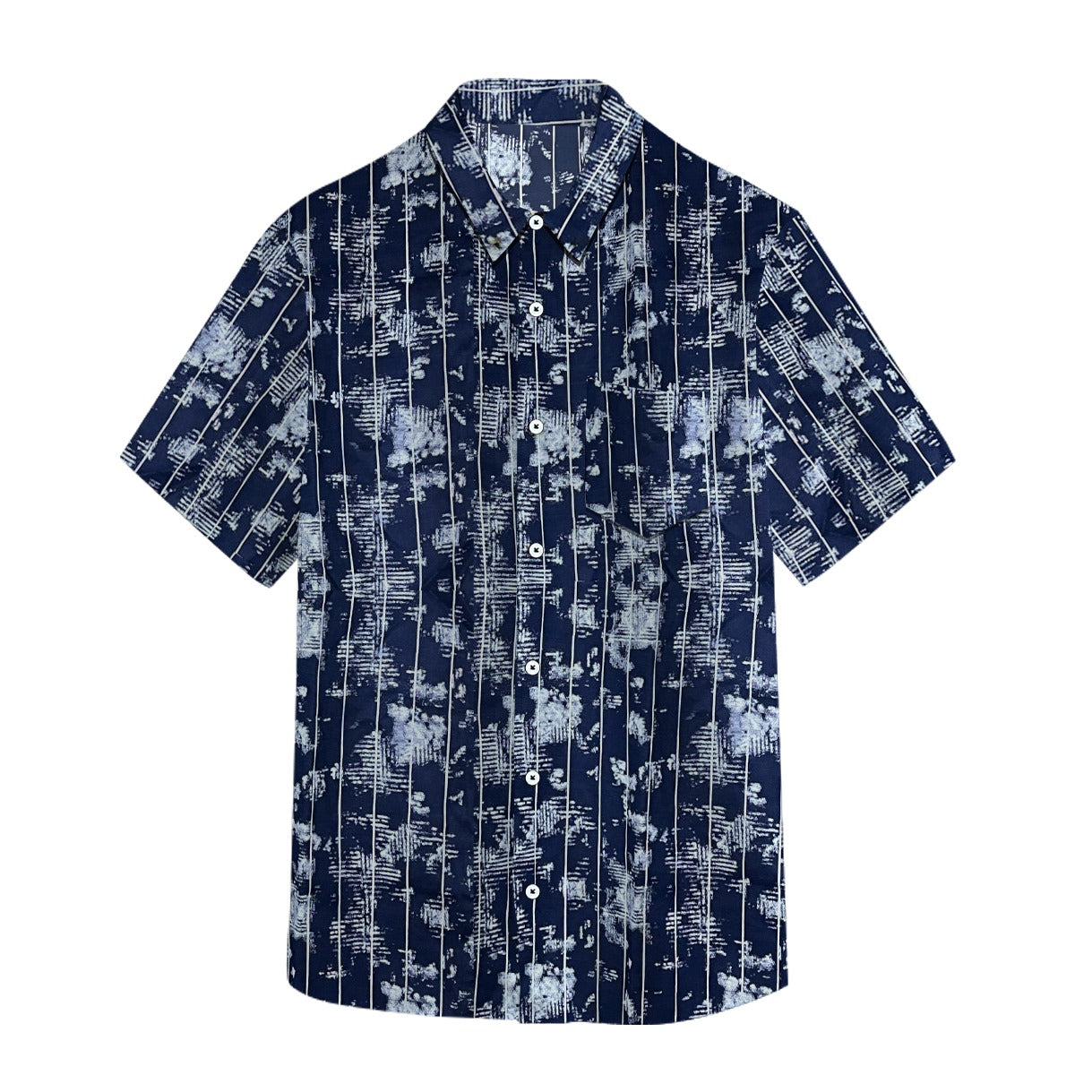 Men's All Over Cotton Half Sleeves Casual Shirt - Navy
