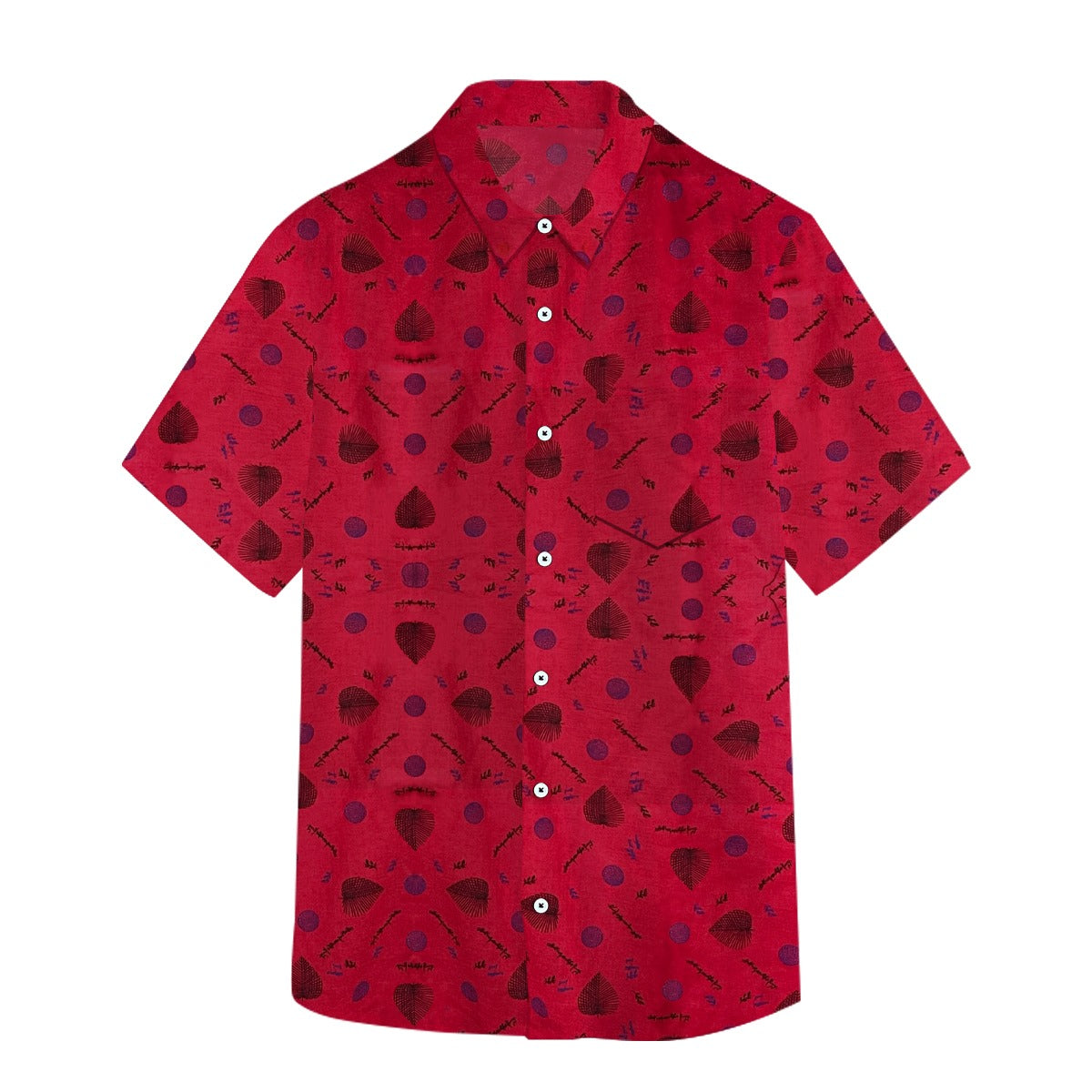 Men's All Over Cotton Half Sleeves Casual Shirt - Red