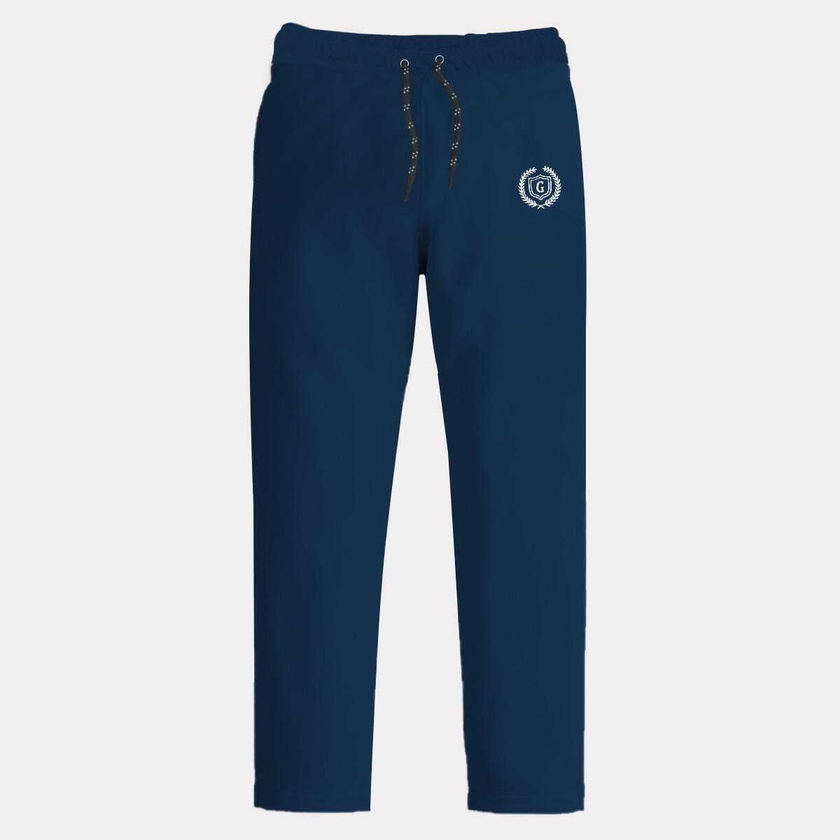 French Terry Cotton Summer Trouser - Space Blue