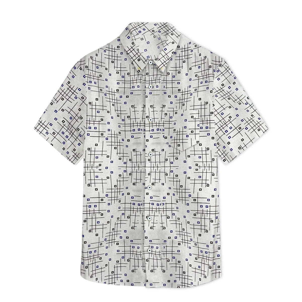 Men's All Over Cotton Half Sleeves Casual Shirt - White