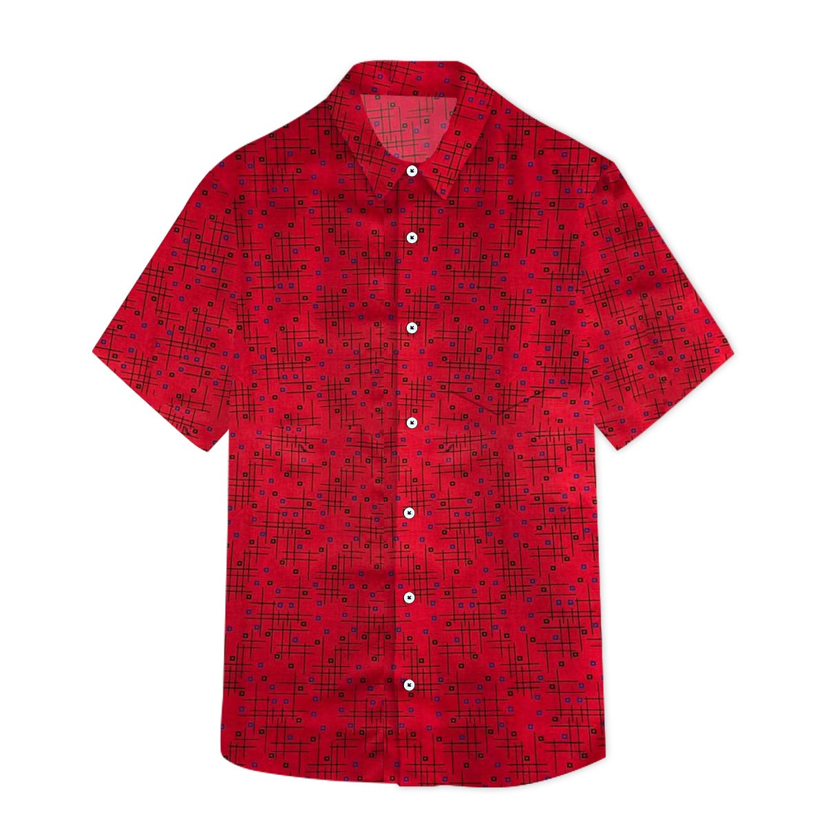 Men's All Over Cotton Half Sleeves Casual Shirt - Red