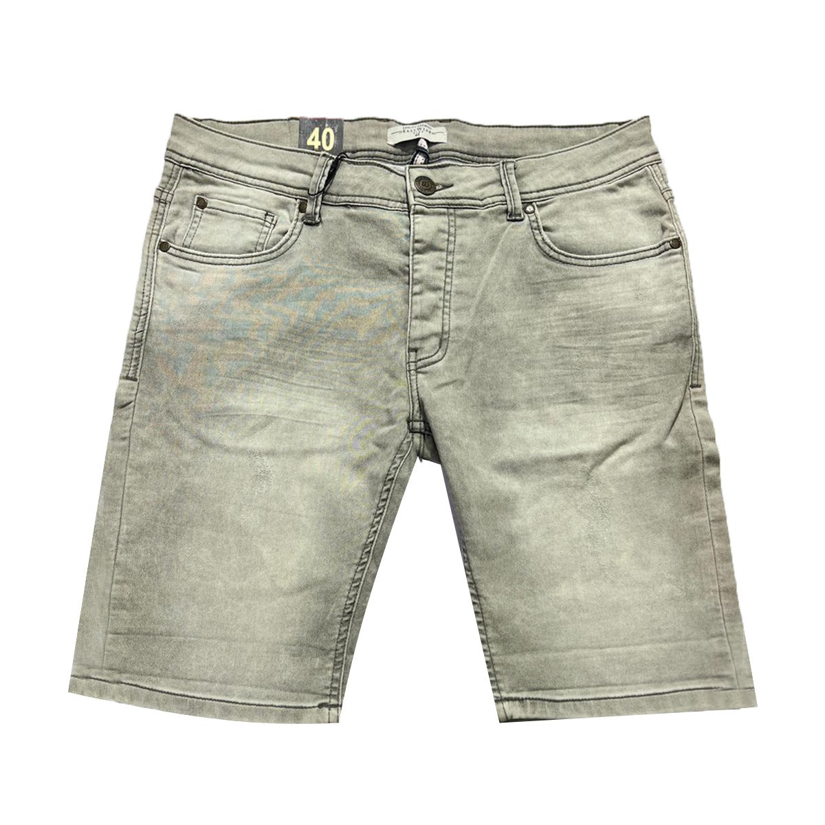 Stretchable Two Quarter Men Denim Short - Gray