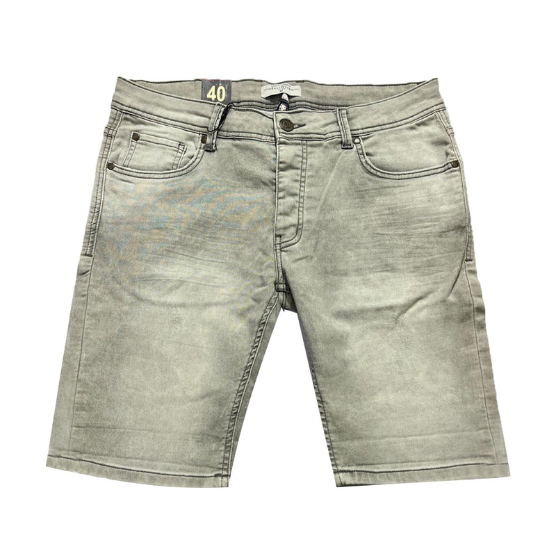Stretchable Two Quarter Men Denim Short - Gray
