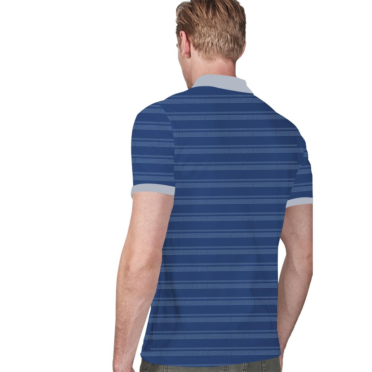 Executive Yarn Dyed Men's Polo Shirt - Blue