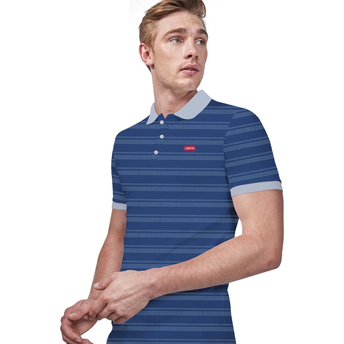 Executive Yarn Dyed Men's Polo Shirt - Blue