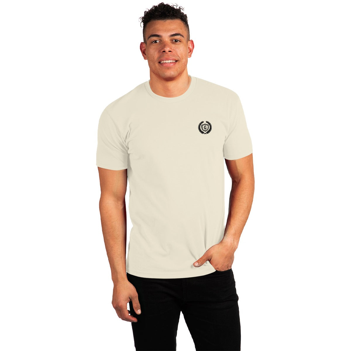 Signature Embroidered Crew Neck Tee - Skin