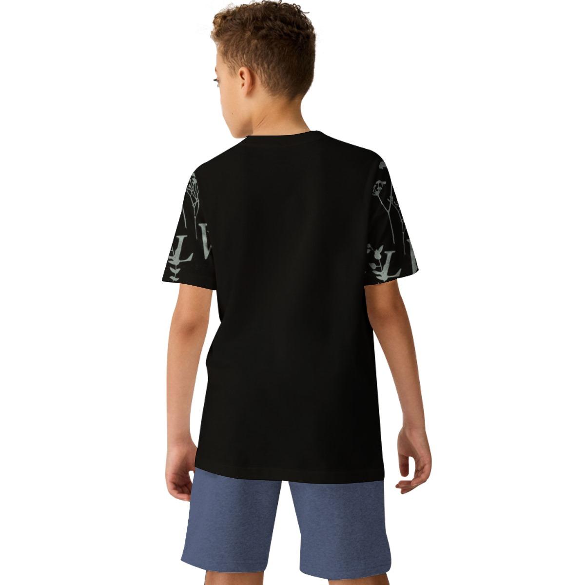 Boy's All Over Printed Premium Tee Shirt - Black