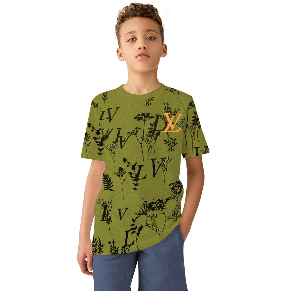 Boy's All Over Printed Premium Tee Shirt - Green