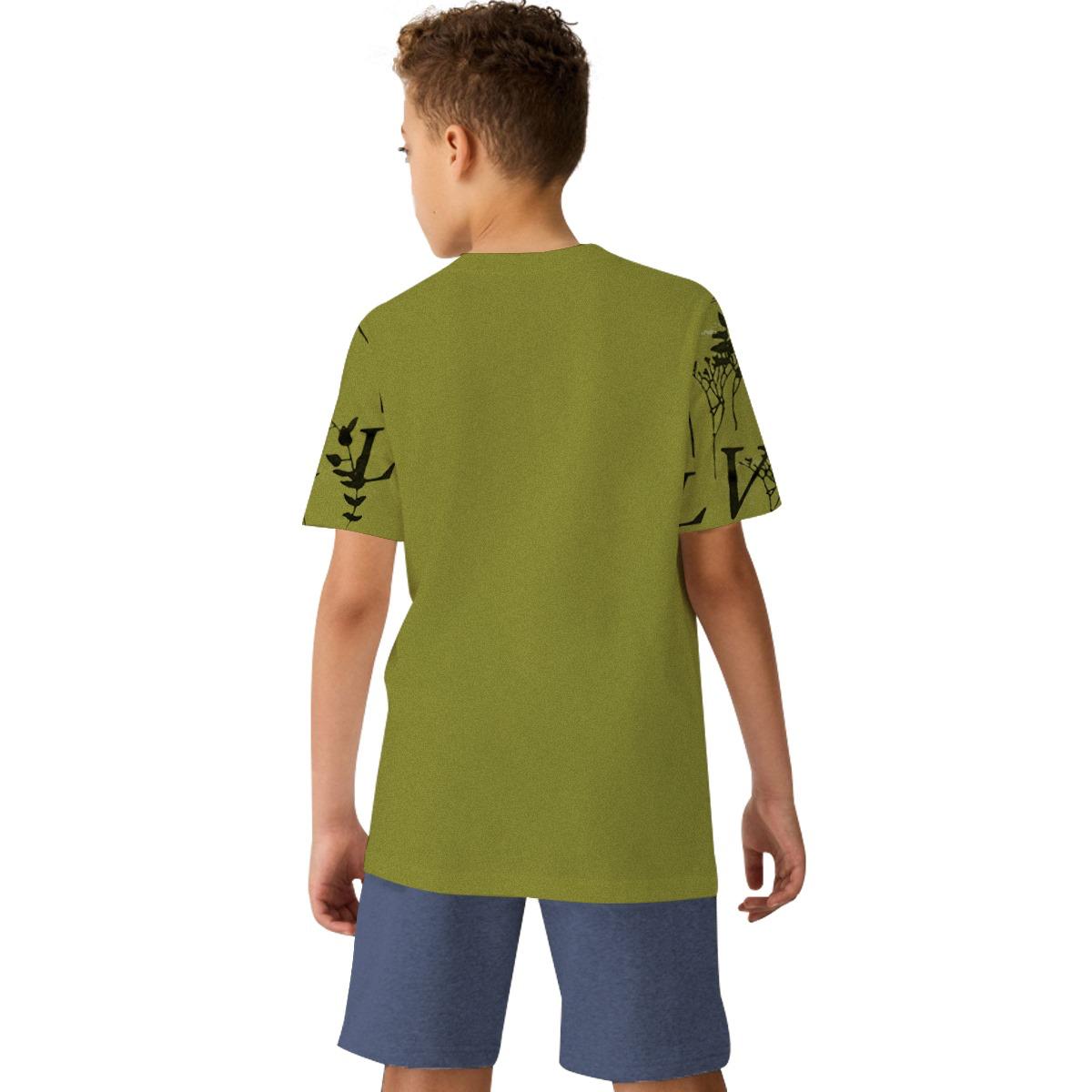 Boy's All Over Printed Premium Tee Shirt - Green