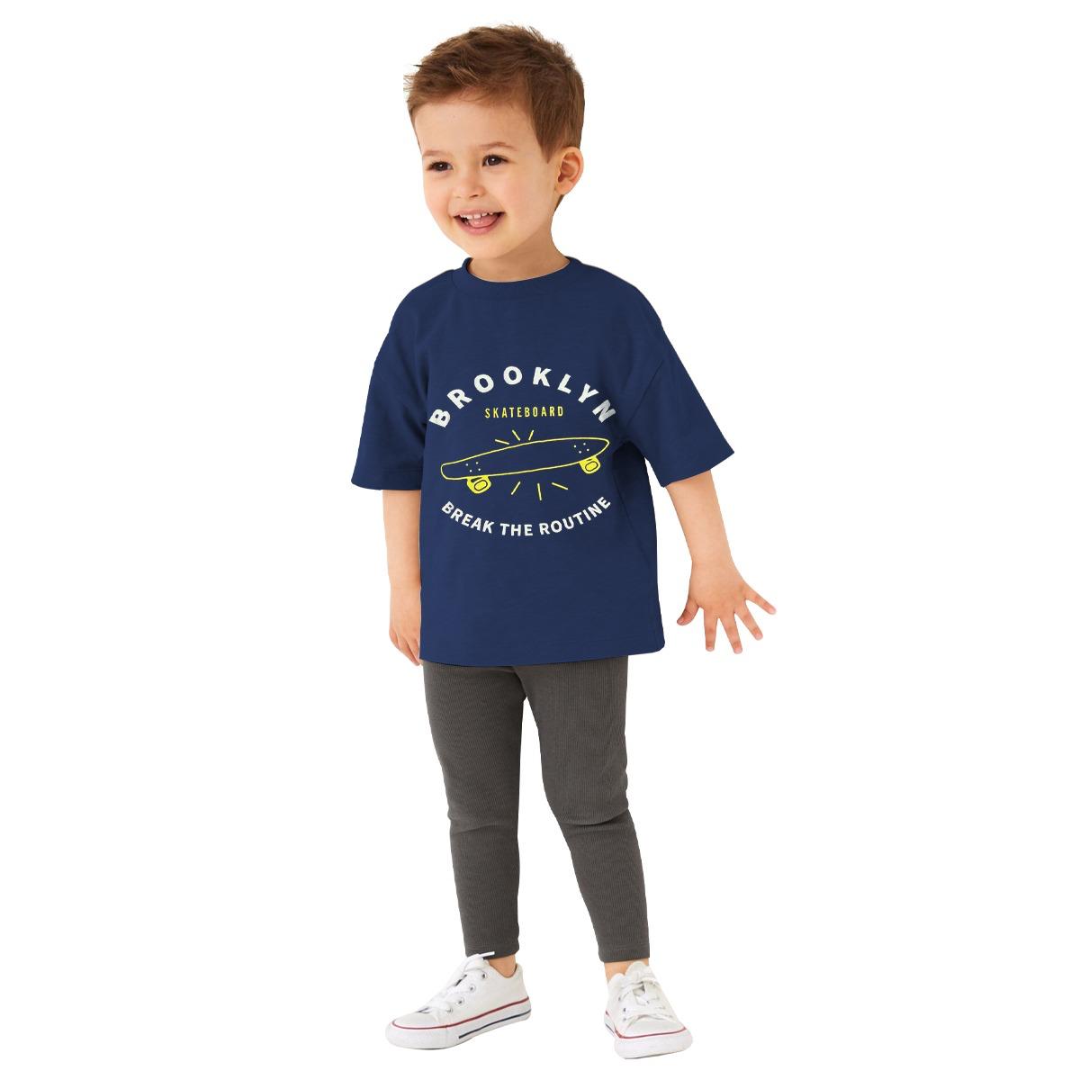 Boy's Graphic Printed Tee Shirt - Navy