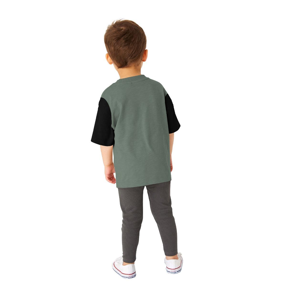Boy's Graphic Printed Contrast Sleeves Combo Tee Shirt