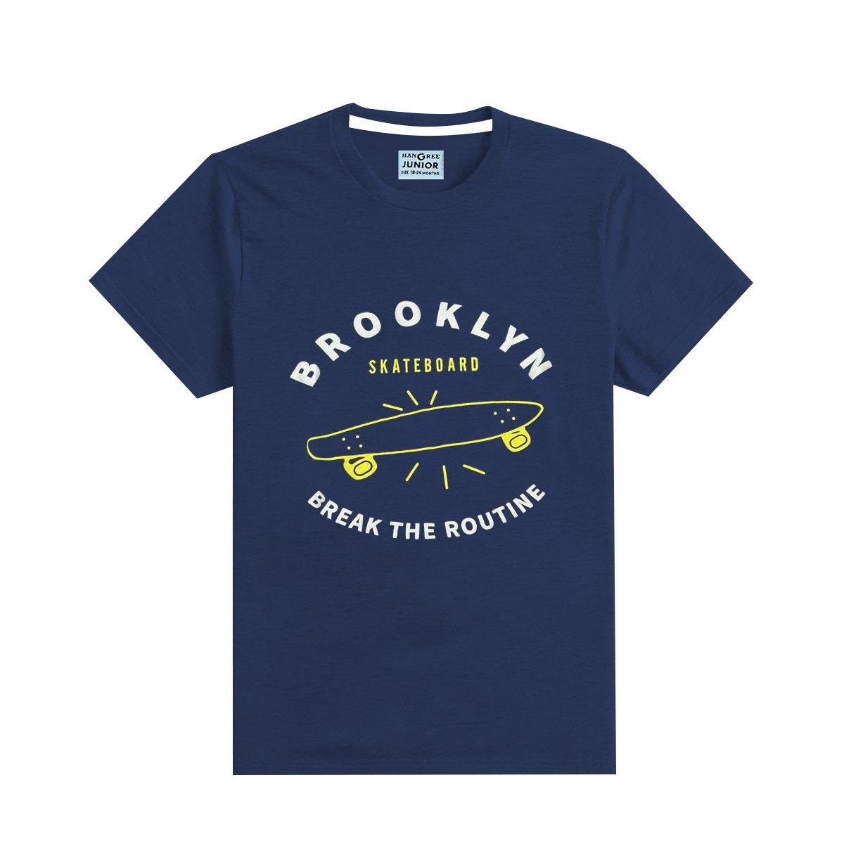 Boy's Graphic Printed Tee Shirt - Navy