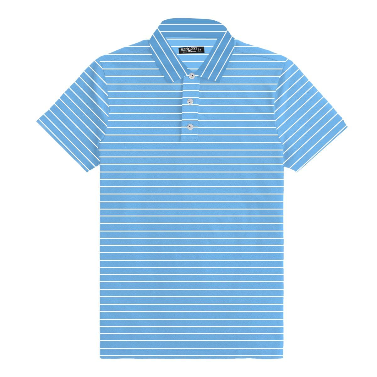 Men's Lining Exclusive SJ Cotton Self Collar Polo Shirt - Sky Blue