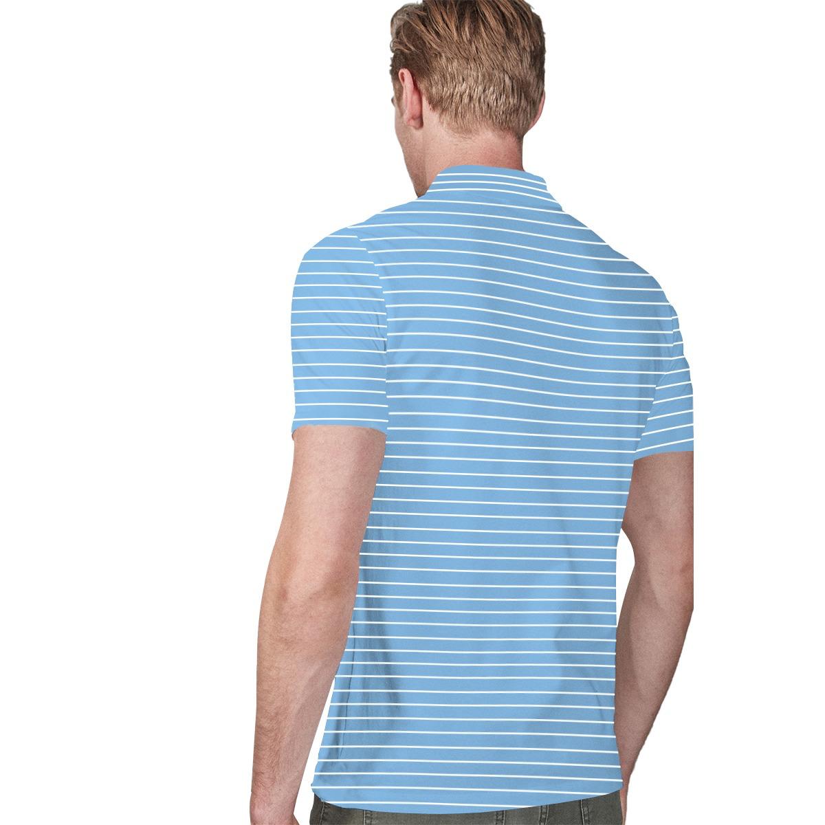 Men's Lining Exclusive SJ Cotton Self Collar Polo Shirt - Sky Blue