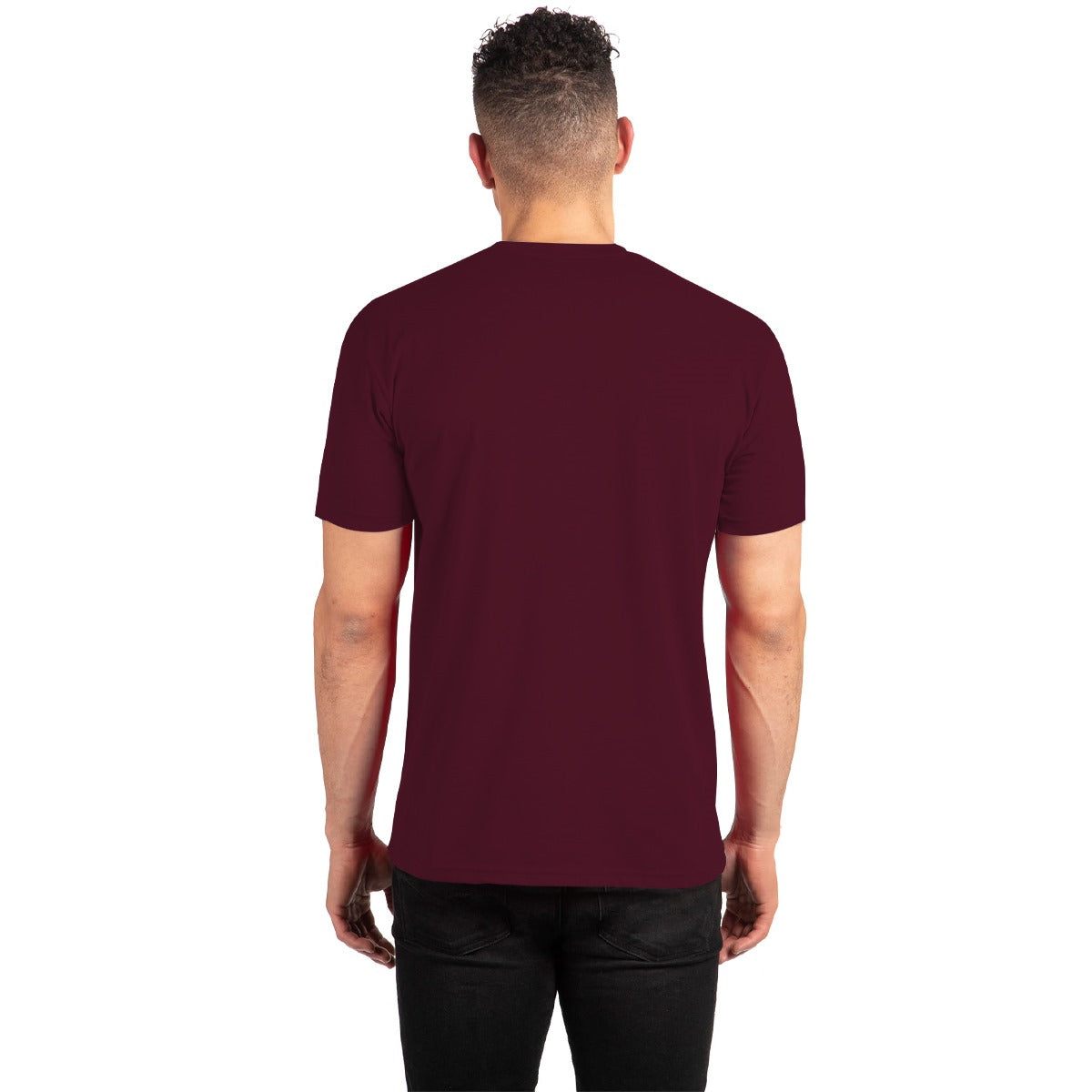 Signature Printed Round Neck Tee Shirt - Maroon