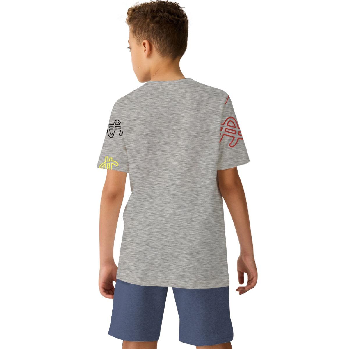 Boy's $ Graphic Printed Tee Shirt - Gray