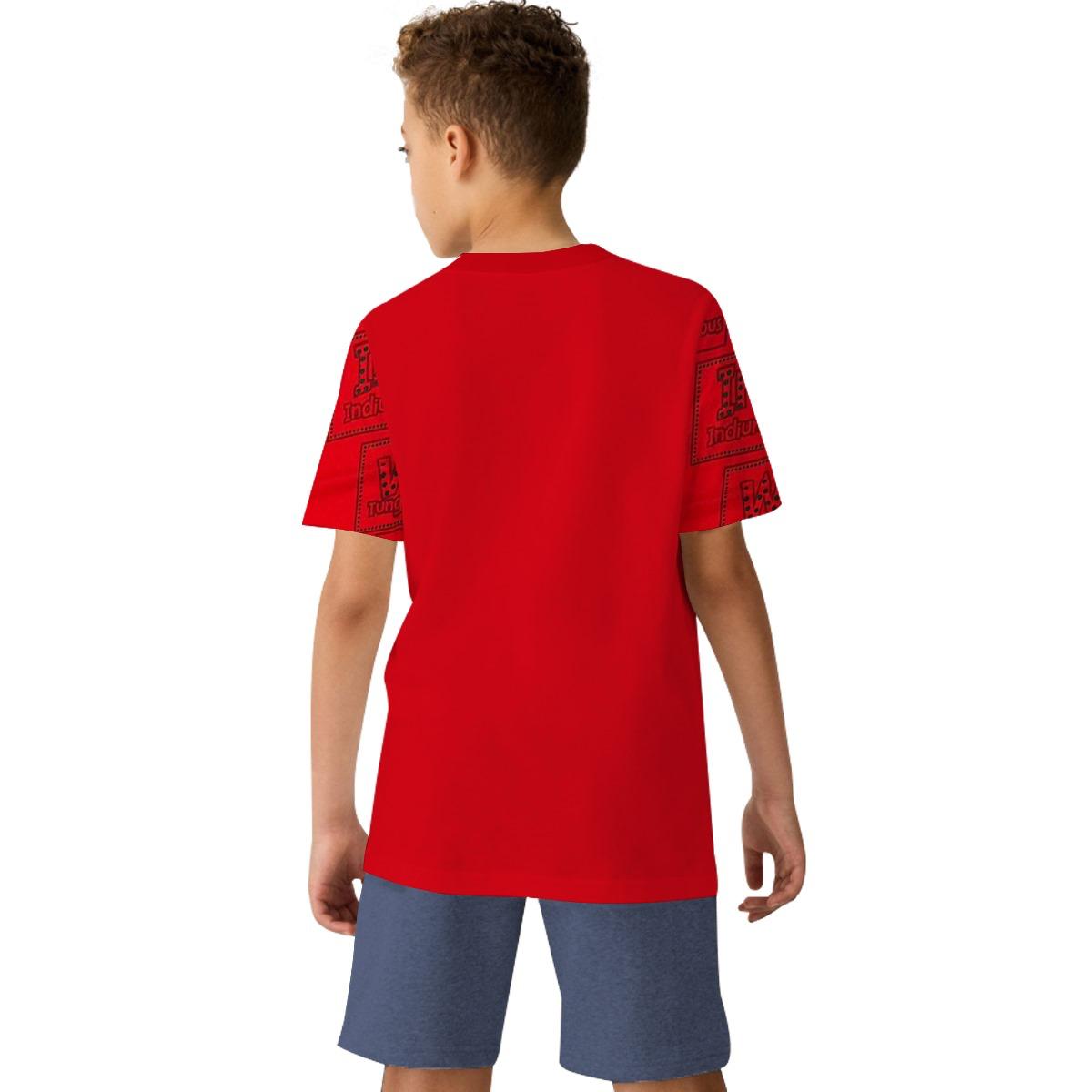 Boy's All Over Printed Exclusive Tee Shirt - Red