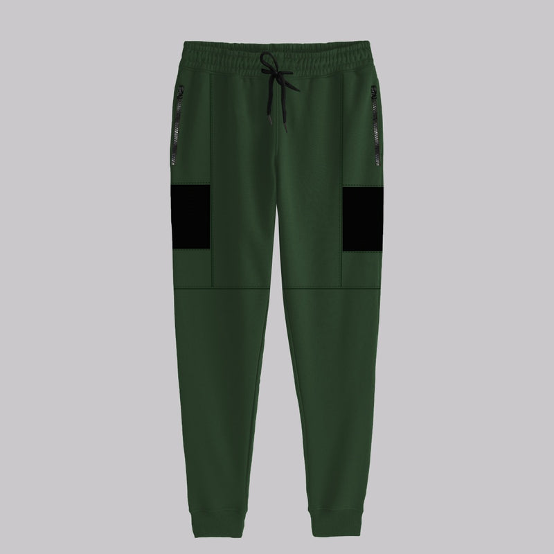 Men Close Bottom Zipper Pocket Fashion Trouser - Commando Green