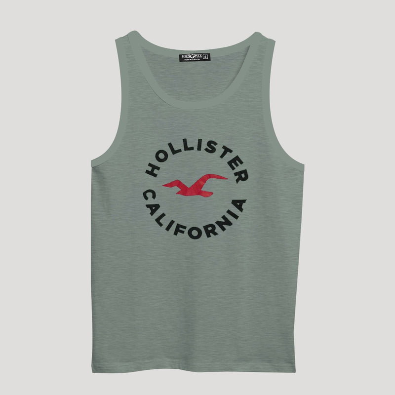 Men Graphic Printed ActiveFit Sleeveless Vest - Slub Gray