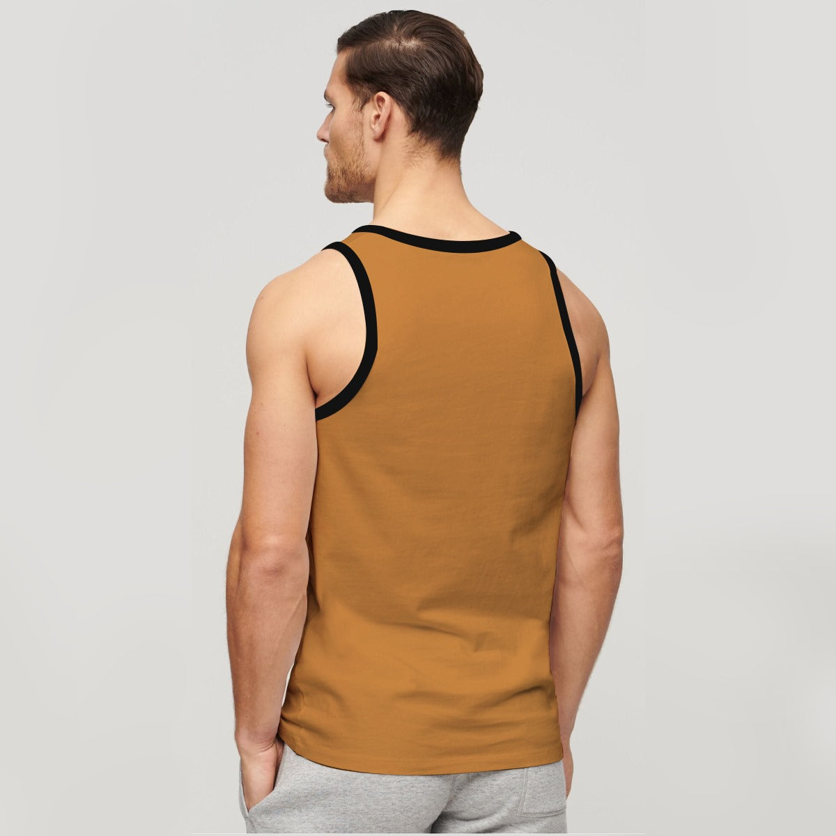 Men Graphic Printed Active Fit Sleeveless Vest - Mustered Yellow