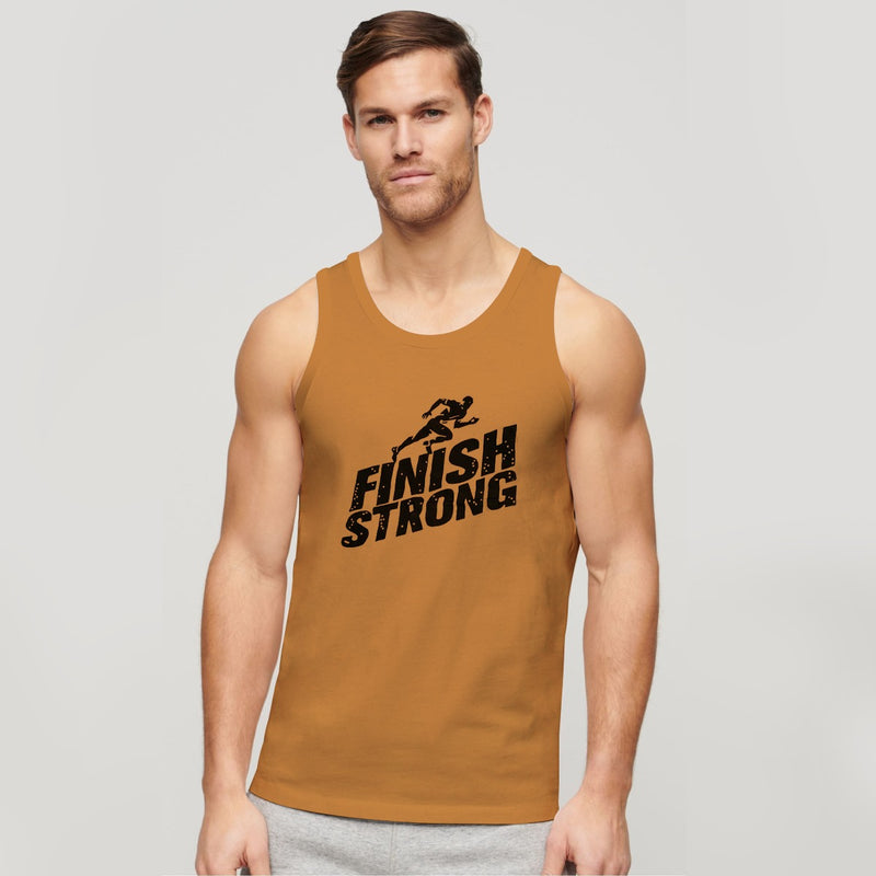 HG "Finish Strong" Printed ActiveFit Sleeveless Vest - Mustered Yellow
