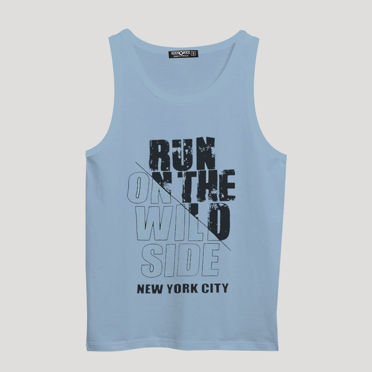 Men Graphic Printed ActiveFit Sleeveless Vest - Sky Gray