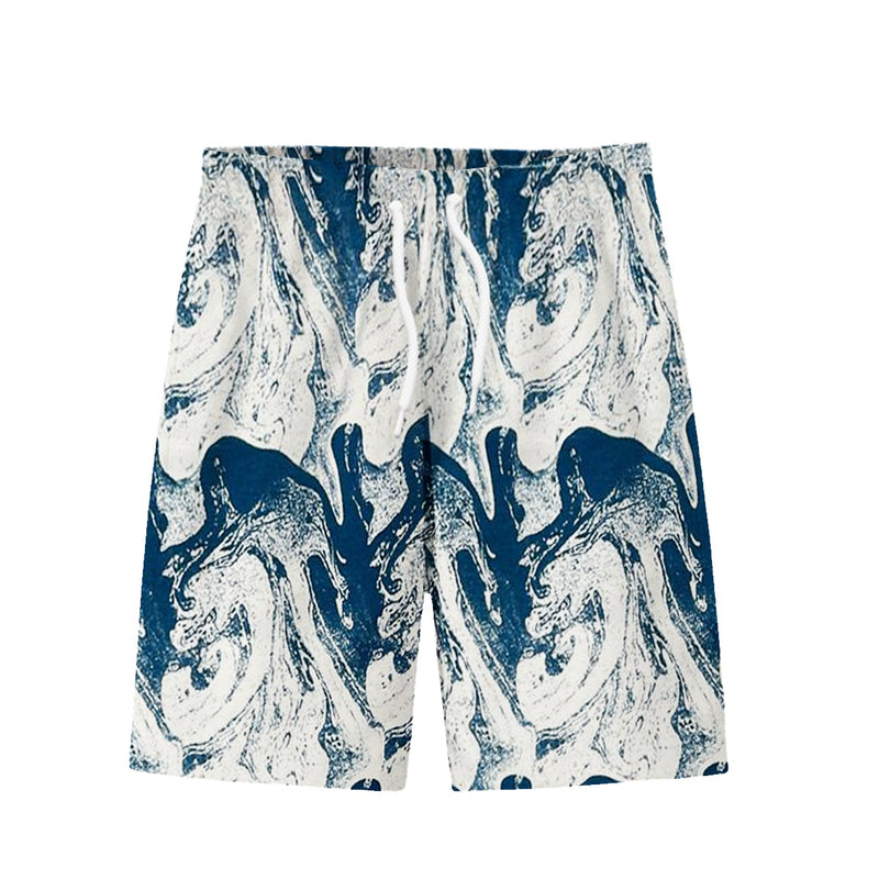 Men's Artistic Printed Three Quarter Shorts - Printed