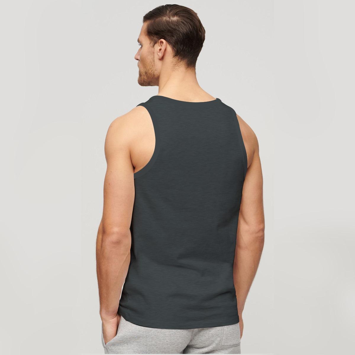 Men Graphic Printed ActiveFit Sleeveless Vest - Dark Gray