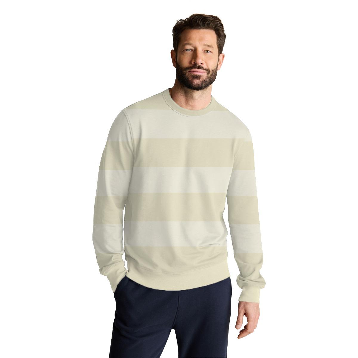 Yarn Dyed Stripped Terry Sweat Shirt - Off White (Minor Fault)