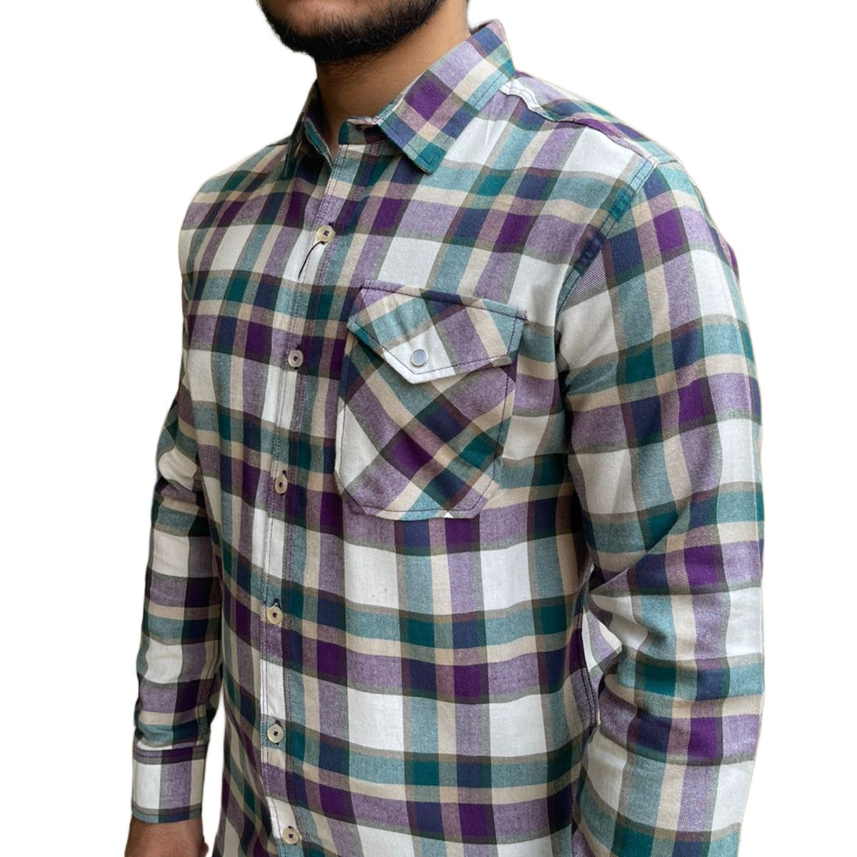 Men's Combination Check Casual Shirt