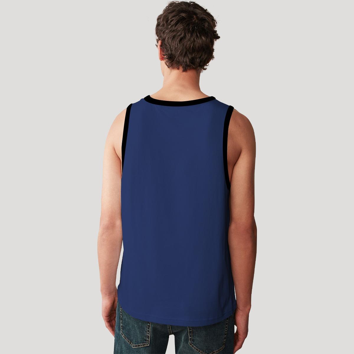 HG "NO PAIN NO GAIN" Printed Stylish Vest For Men's - Marine Blue