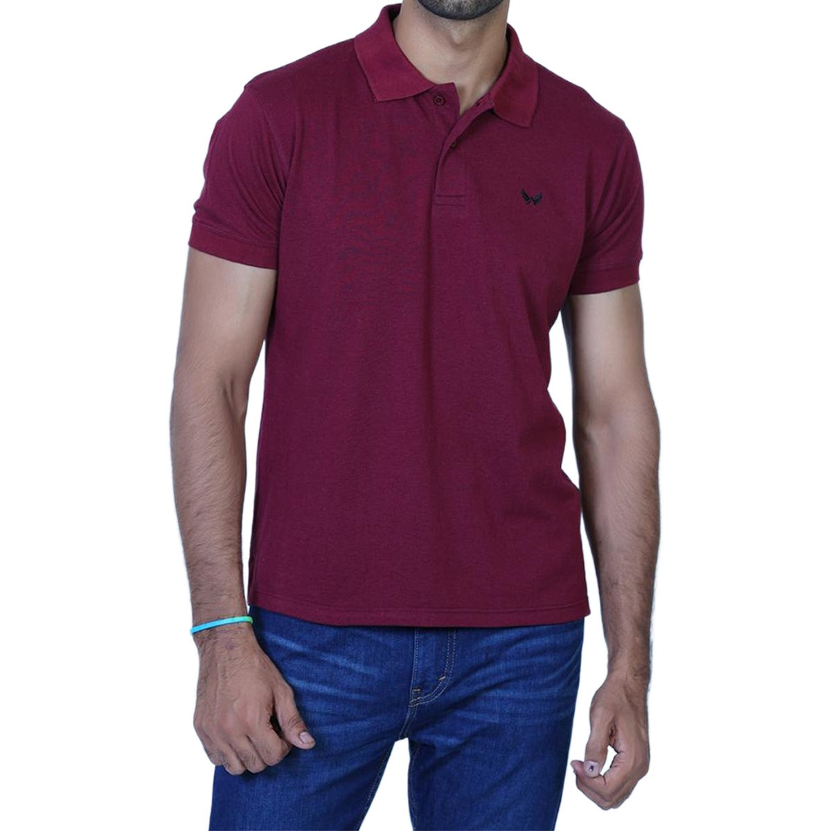 Signature Embroidered Polo - Maroon