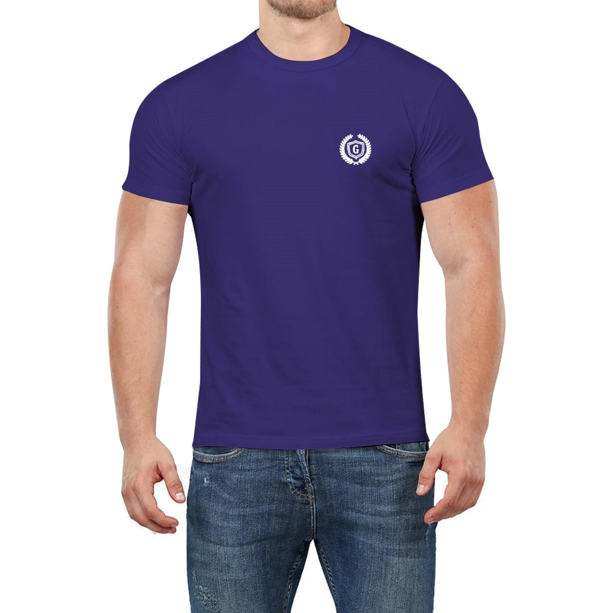 Signature Embroidered Tee Shirt - Navy Blue