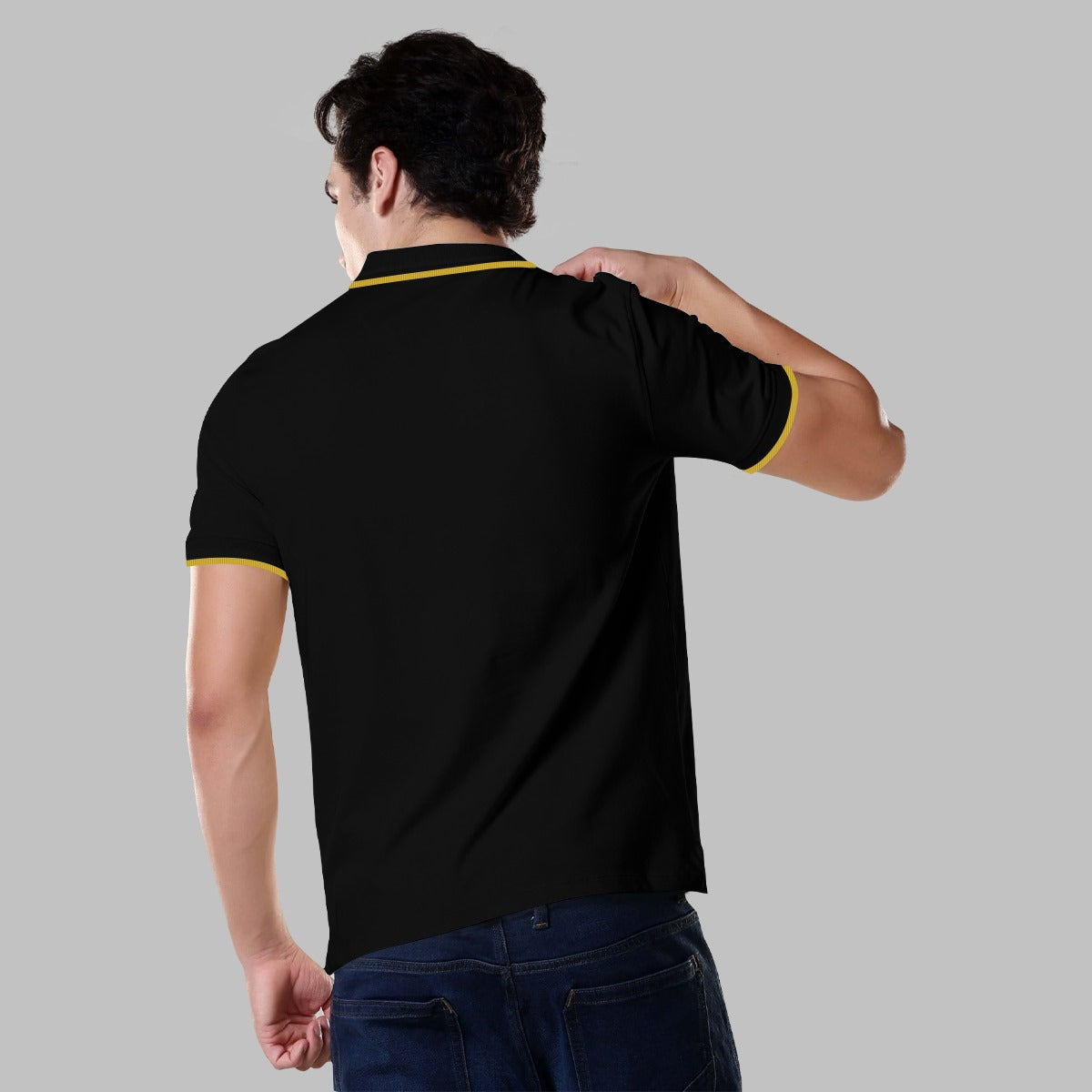 HG Signature Emb. Tipping Collar Polo Shirt - Black