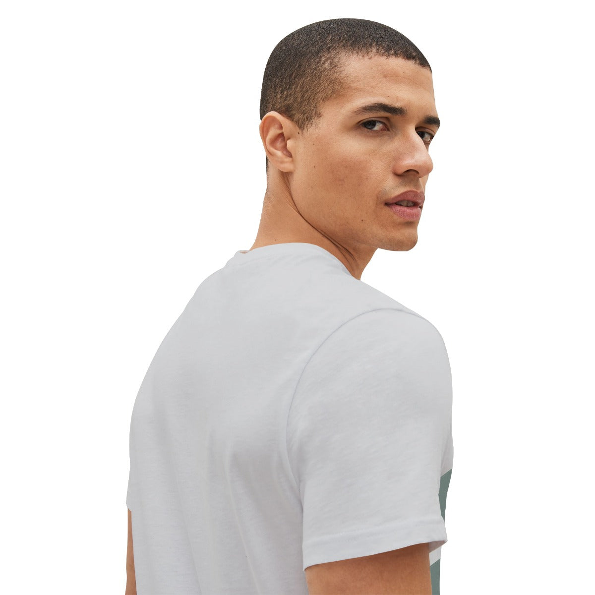 Green White Panel Tee Shirt For Men's