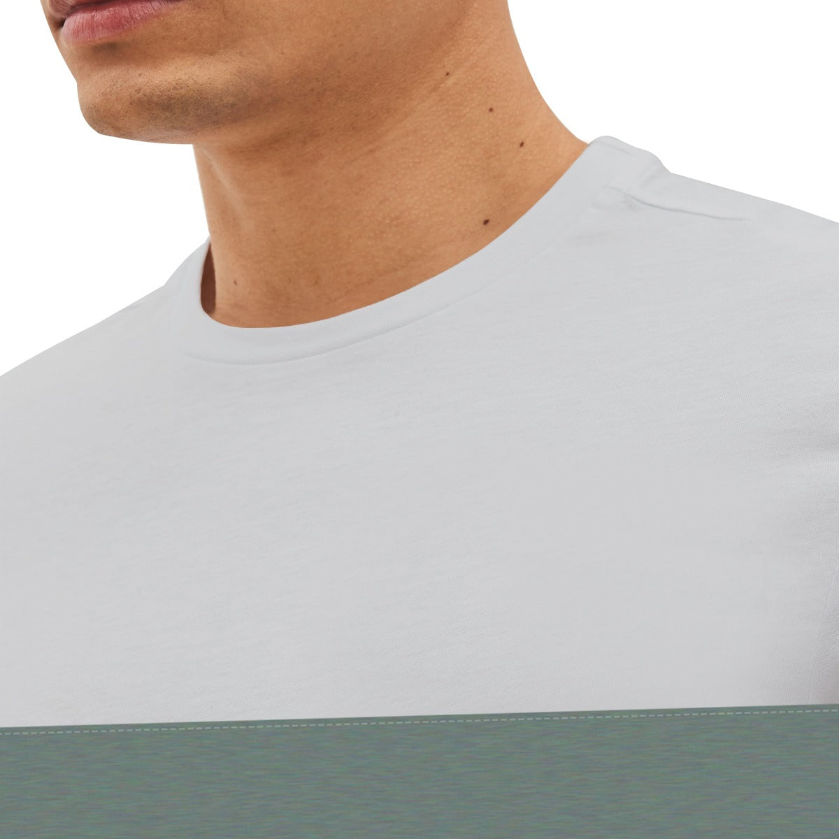Green White Panel Tee Shirt For Men's
