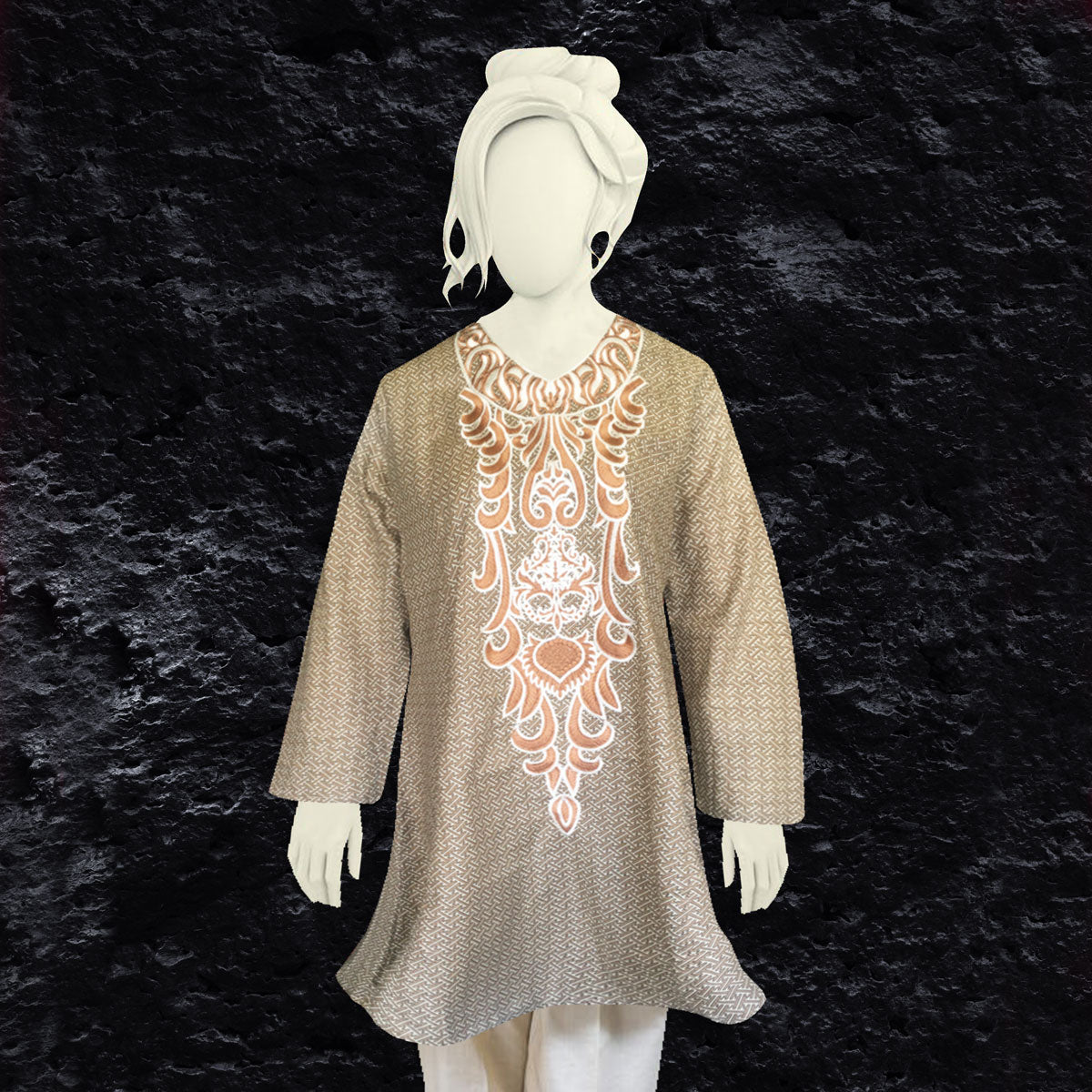 Women Embroidered Lawn Short Frok Kurti