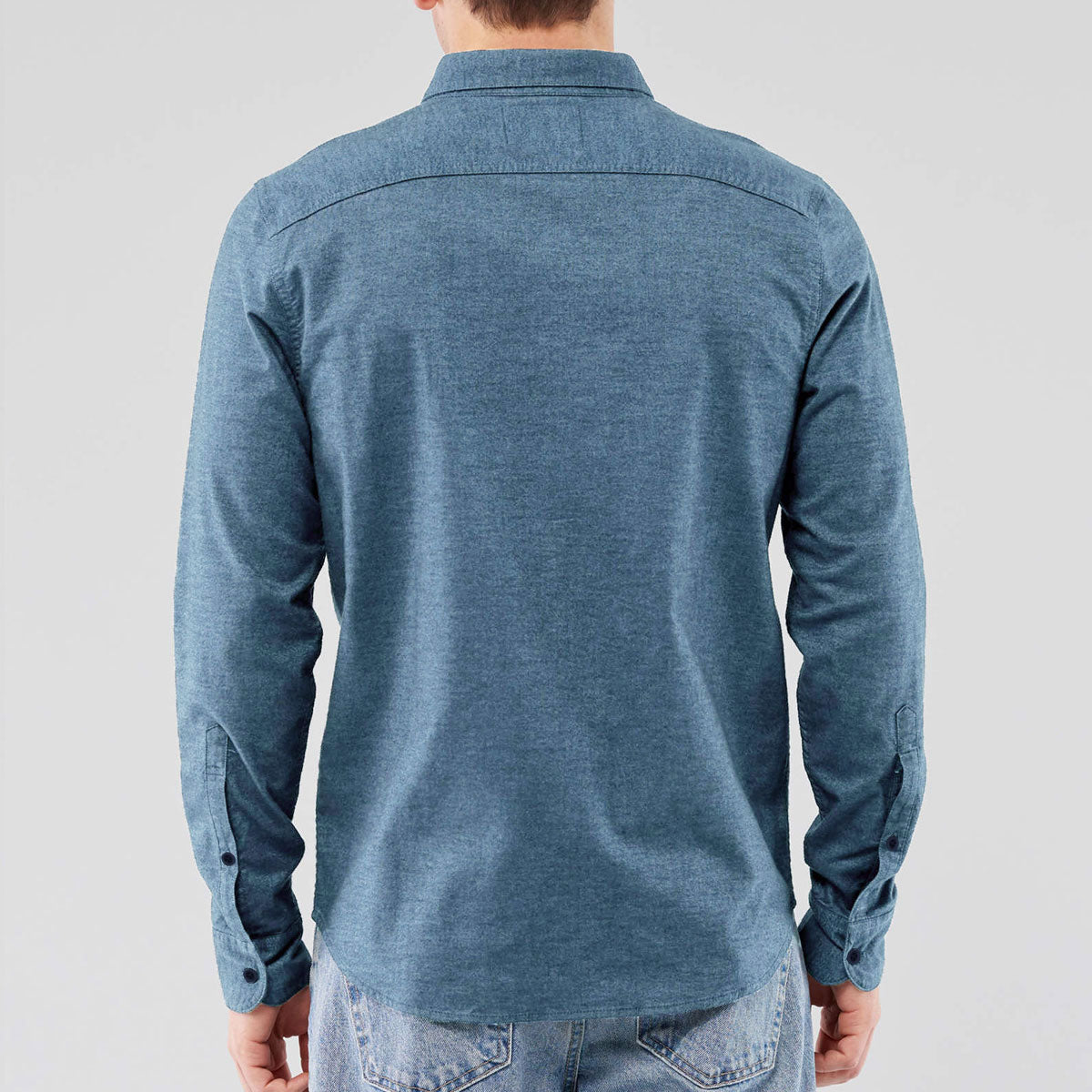 S/H Prime Blue Winter Solid Casual Shirt