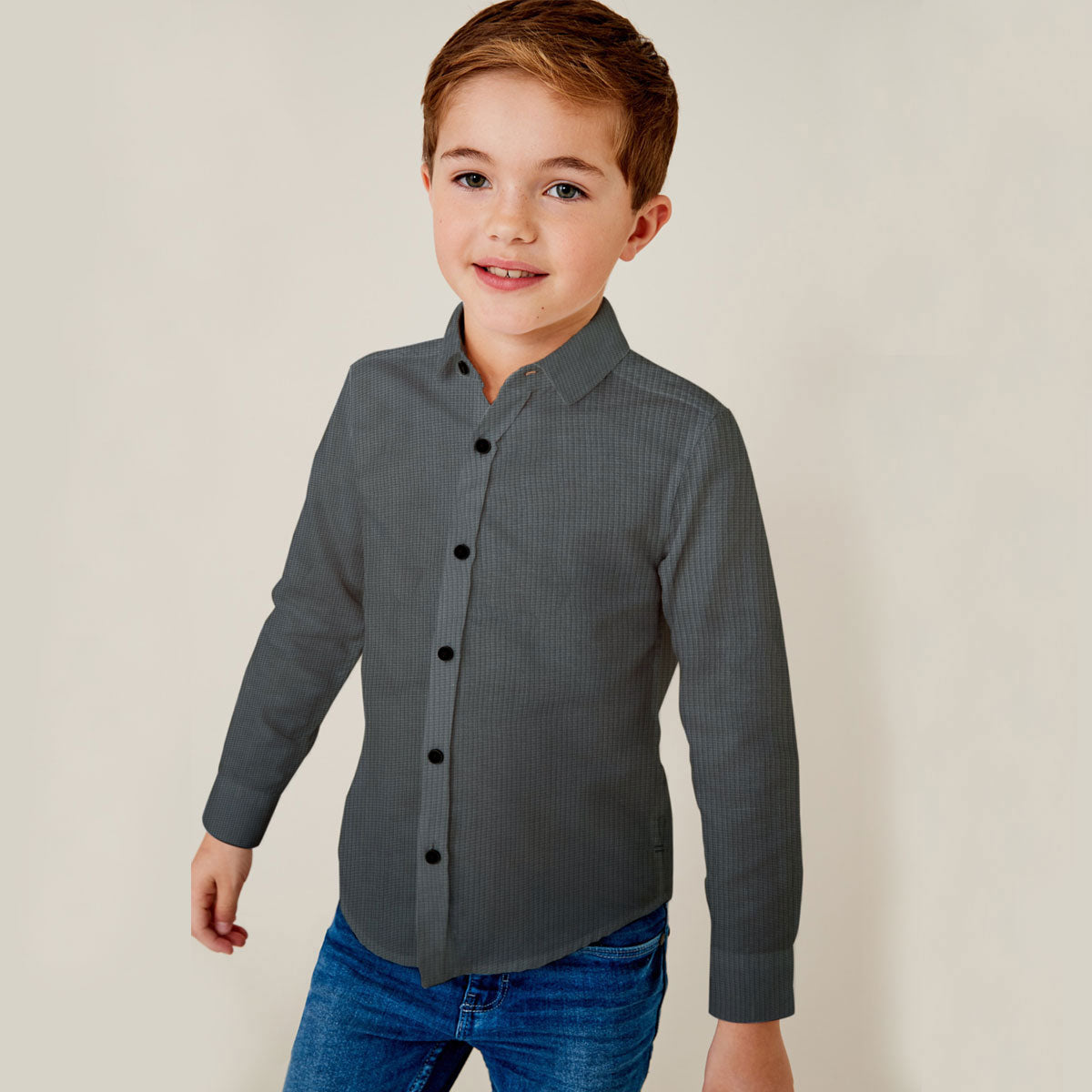 Prime Gray Boy's Unique Casual Shirt