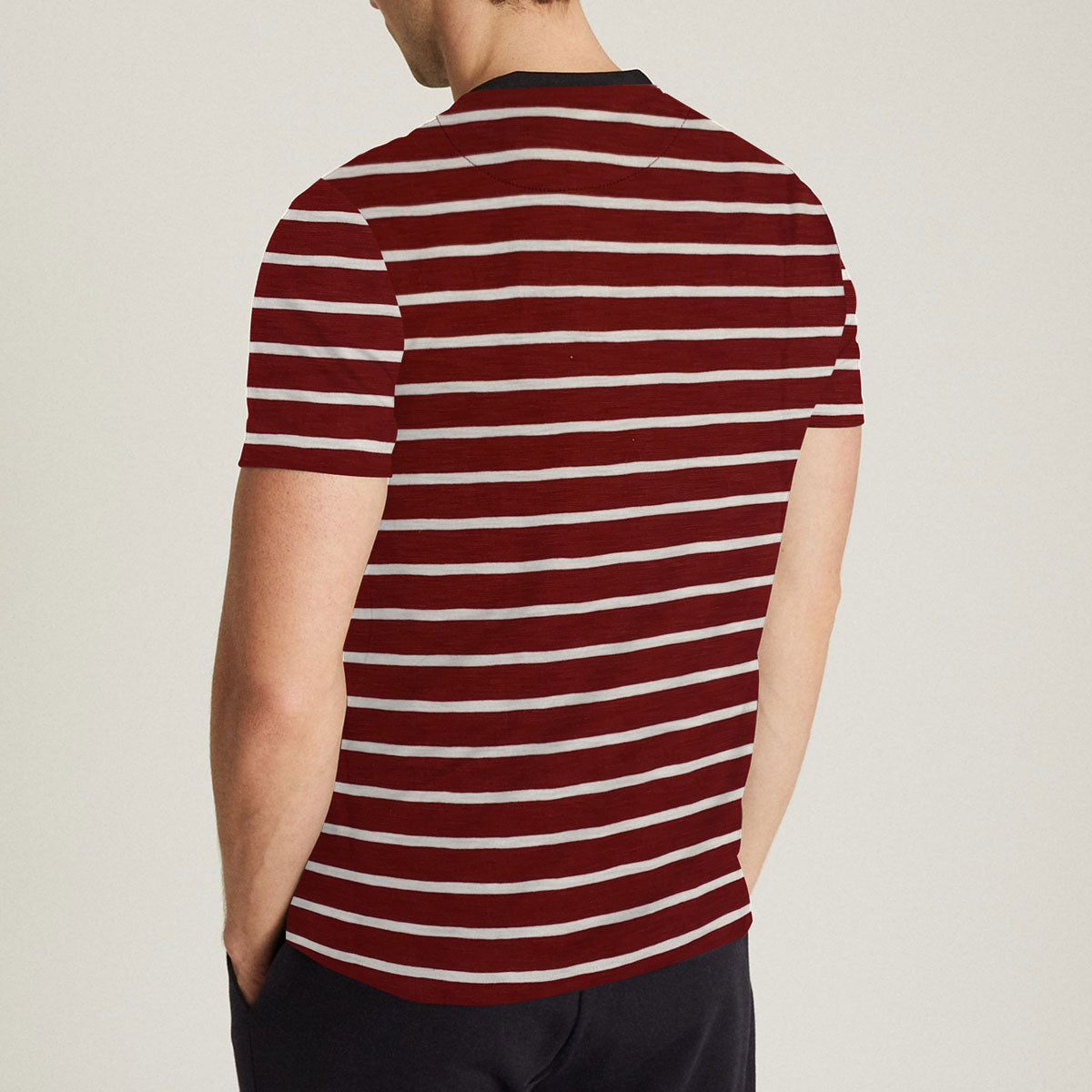 Unique Strap Fashion Henley Tee Shirt