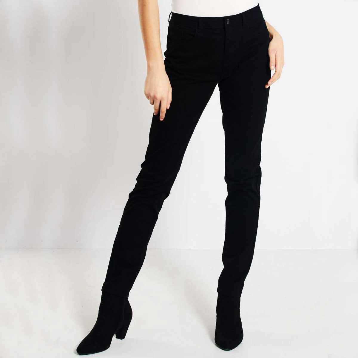 KBI JET BLACK SUPPER STRECH SKINNY GIRLS DENIM PANT