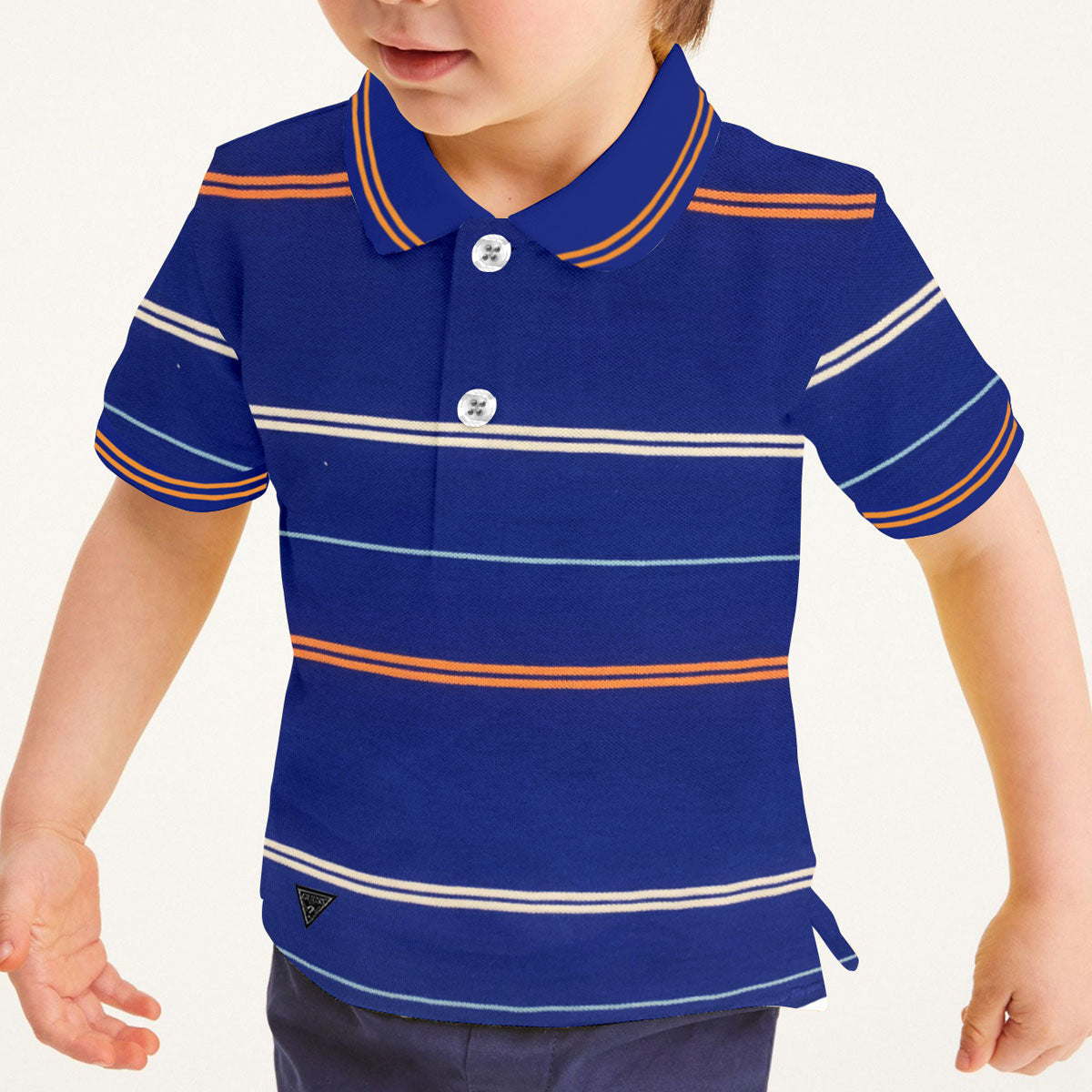 GS Boy's Yard Dyed Tipping Collar Polo Shirt