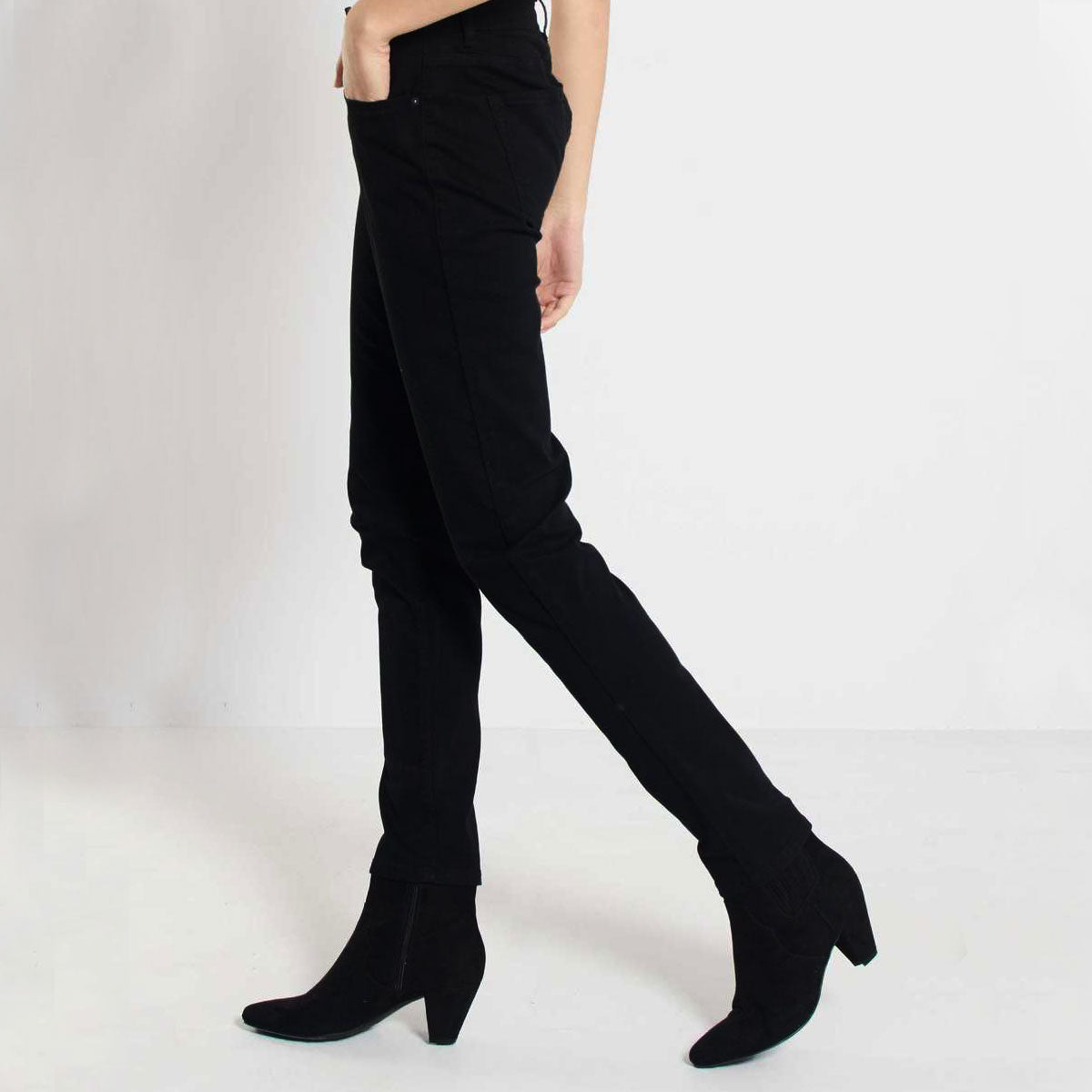 KBI JET BLACK SUPPER STRECH SKINNY GIRLS DENIM PANT