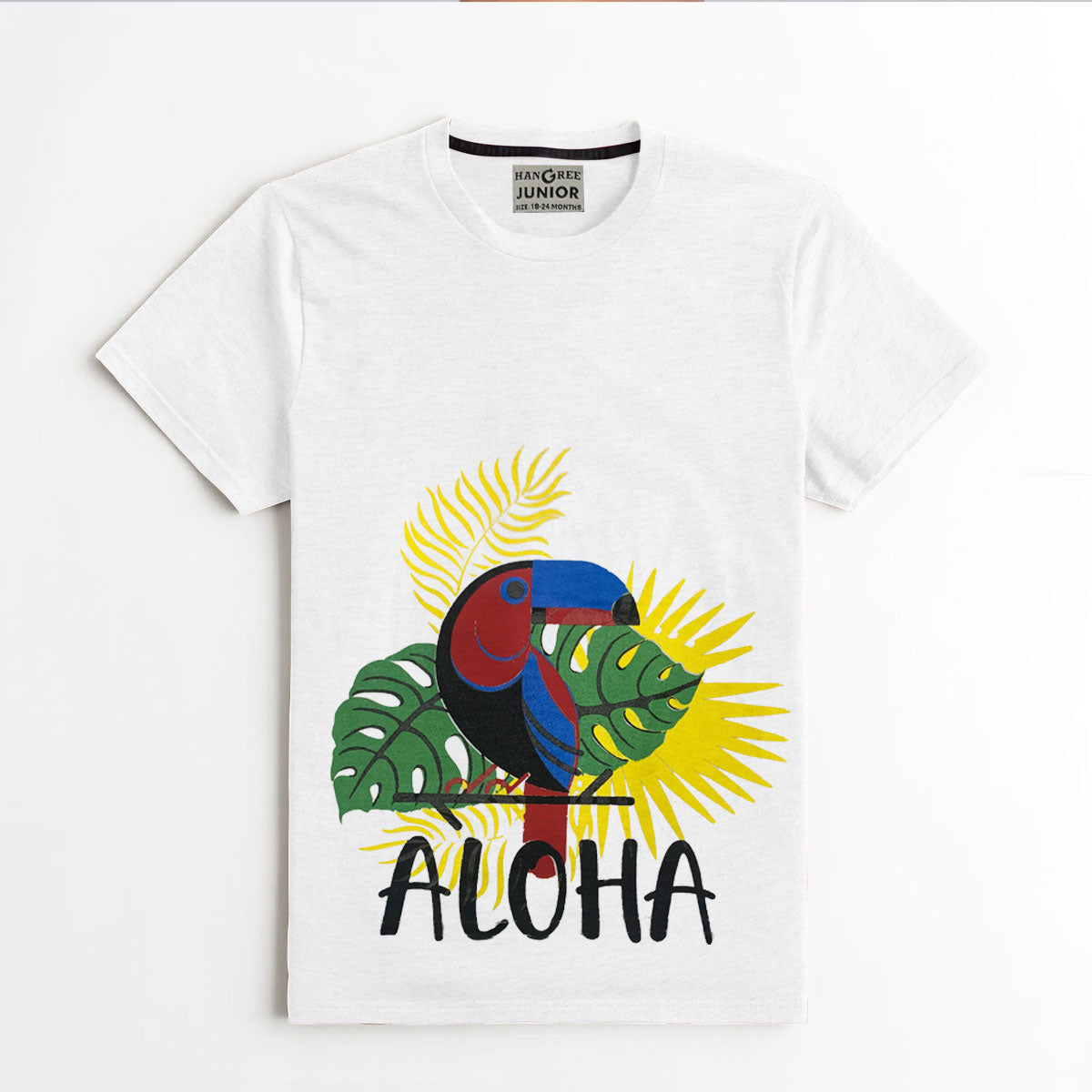 BOY'S UNIQUE PRINTED WHITE TEE SHIRT