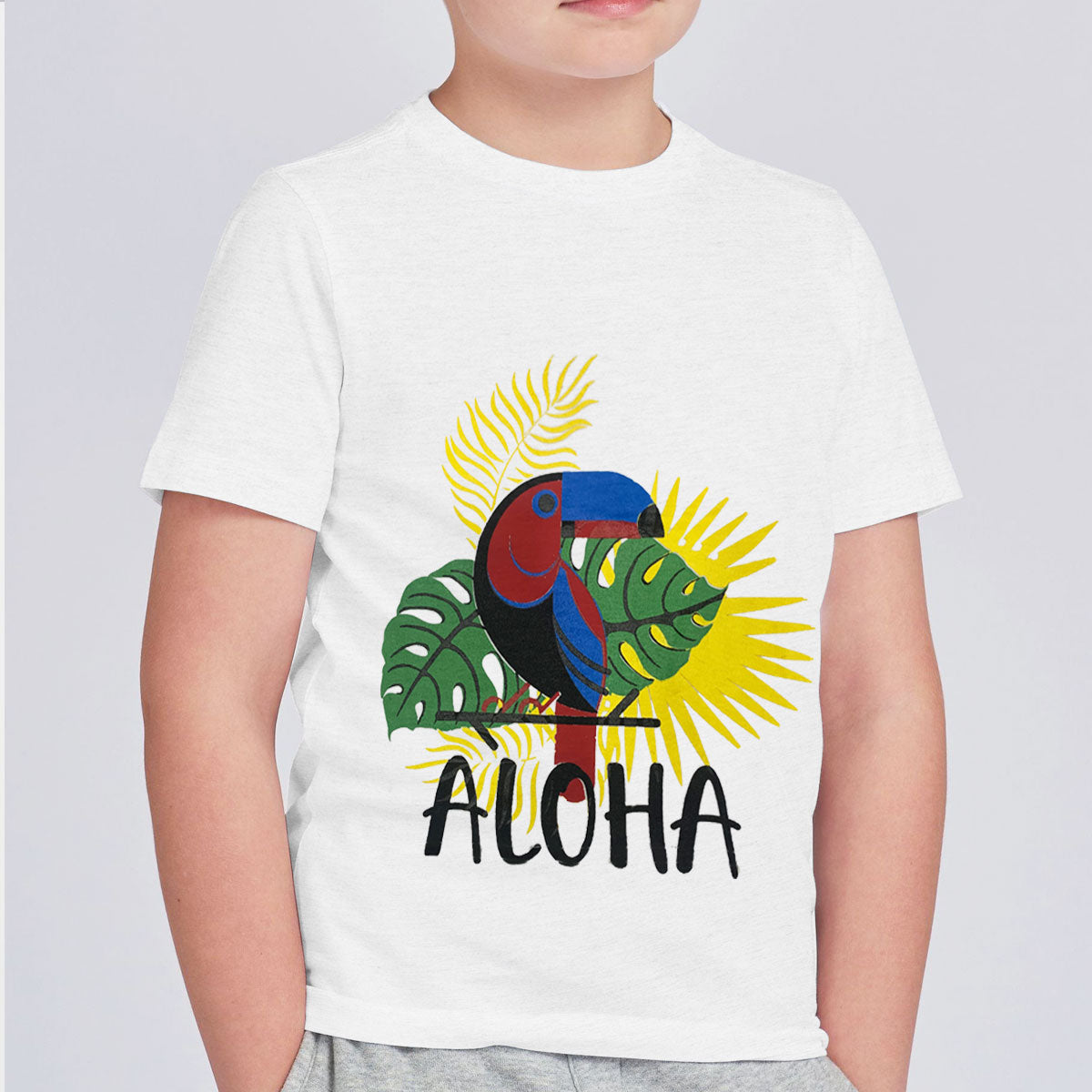 BOY'S UNIQUE PRINTED WHITE TEE SHIRT