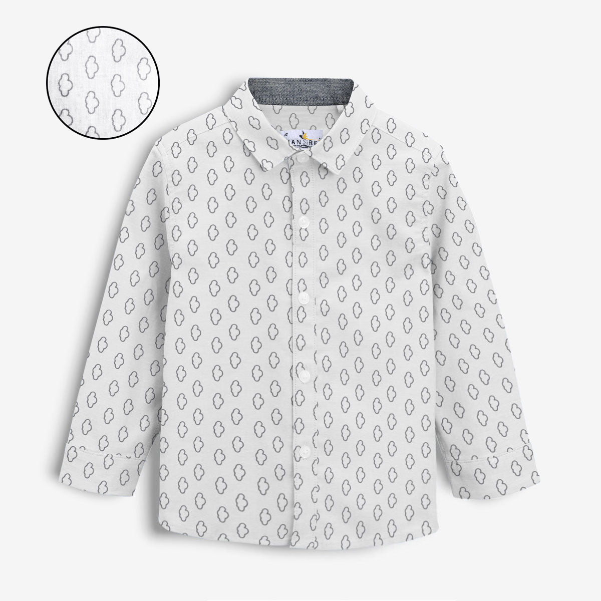 Printed White Boy's Casual Shirt