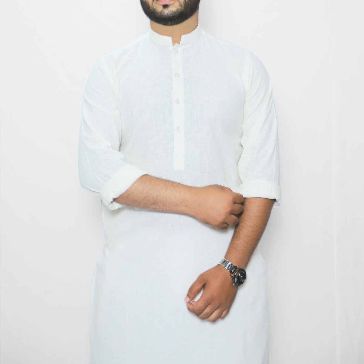 MENS OFF WHITE KHADDI COTTON KURTA