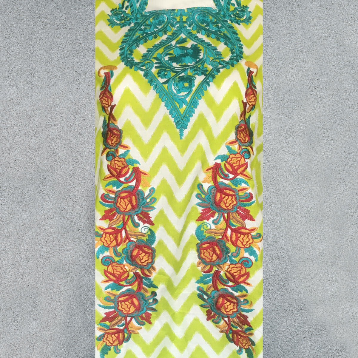 Women Long Style Embroidered Lawn Kurti